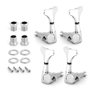 SET DE CLAVIJAS PARA BAJO ELECTRICO DE 4 CUERDAS, 2 DERECHA - 2 IZQUIERDA, NIQUELADAS