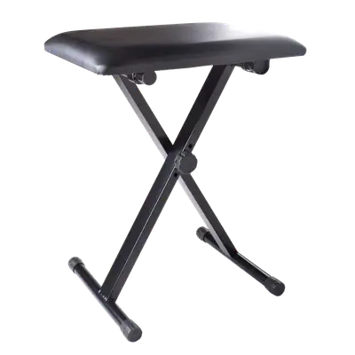 SILLA PARA TECLADO O PIANO, DE METAL CON ALMOHADA DE ESPUMA Y VINIL, COLOR NEGRO