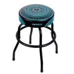 TABURETE ALTO, CON ASIENTO GIRATORIO ACOLCHADO PARA SHOW EN VIVO, METALICO, COLOR AZUL CALEIDOSCOPIO - Miniatura 2