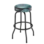 TABURETE ALTO, CON ASIENTO GIRATORIO ACOLCHADO PARA SHOW EN VIVO, METALICO, COLOR AZUL CALEIDOSCOPIO - Miniatura 8