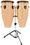SET DE CONGAS 10 - 11" DE MADERA ROBLE, COLOR NATURAL, INCLUYE SOPORTE CROMADO - Miniatura 2