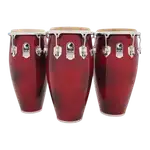 SET DE CONGAS 11 - 11.75" DE MADERA MAPLE, SERIE ELITE PRO, COLOR CONCHO DE VINO, INCLUYE SOPORTE CROMADO - Miniatura 3