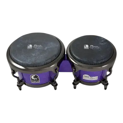 BONGO 7 - 8.5", DE FIBRA DE VIDRIO, SIGNATURE JIMMIE MORALES, COLOR PURPURA, PARCHES SINTETICO