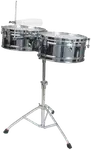 SET DE TIMBALES 14" - 15" DE ACERO LAMINADO, INCLUYE PEDESTAL - Miniatura 1