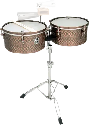 SET DE TIMBALES 14" - 15", SERIE PRO LINE, COLOR COBRE, INCLUYE PEDESTAL
