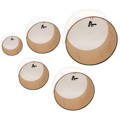 SET DE PARCHES 10", 12", 14",16" Y 22" PARA PRACTICA, ARO DE ALUMINO Y MALLA DE NYLON, NO TIENEN SONIDO