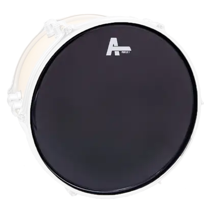 PARCHE 22" PARA BOMBO DE BATERIA, CABEZAL FRONTAL, UNA CAPA DE 10 MIL., NEGRO CON APAGADOR DE ARMONICOS