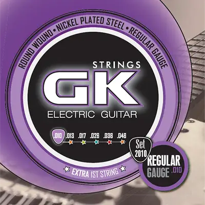 SET DE CUERDAS PARA GUITARRA ELECTRICA, GK, CALIBRE 0.10 MM