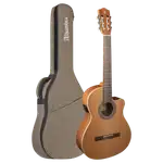GUITARRA ELECTROCLASICA 39", CUTAWAY, CON EQ FISHMAN, COLOR NATURAL ACABADO MATE, TAPA DE CEDRO MACIZO, FONDO Y AROS DE WENGUE, CUERDAS D ADDARIO,  INCLUYE BOLSO DE 10MM DE ESPESOR - Miniatura 2