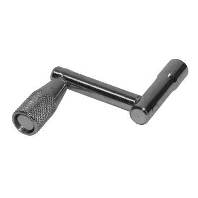 LLAVE PARA AFINAR TAMBORES DE BATERIAS TIPO MANIVELA, NIQUELADA