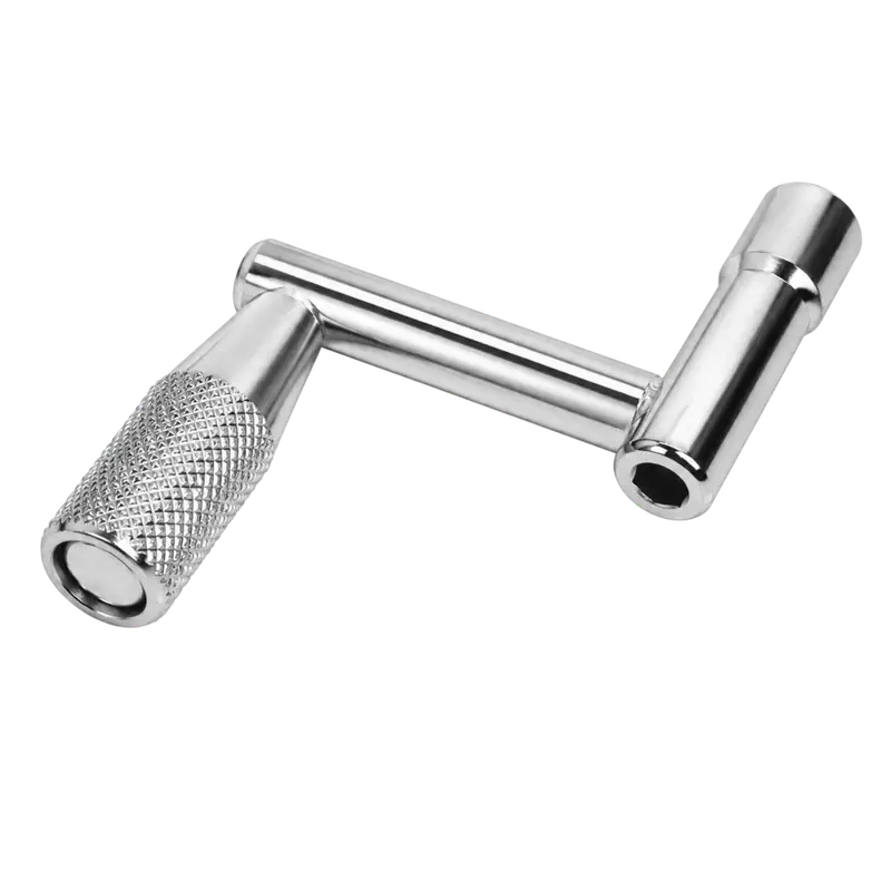 LLAVE PARA AFINAR TAMBORES DE BATERIAS TIPO MANIVELA, NIQUELADA - Imagen 1