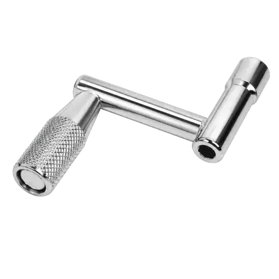 LLAVE PARA AFINAR TAMBORES DE BATERIAS TIPO MANIVELA, NIQUELADA