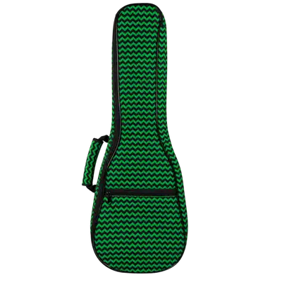 BOLSO PARA UKELELE SOPRANO 13", DE NYLON, COLOR A RAYAS VERDE Y NEGRA