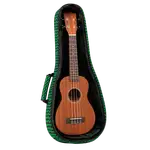 BOLSO PARA UKELELE SOPRANO 13", DE NYLON, COLOR A RAYAS VERDE Y NEGRA - Miniatura 2