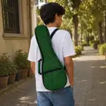 BOLSO PARA UKELELE SOPRANO 13", DE NYLON, COLOR A RAYAS VERDE Y NEGRA - Miniatura 3