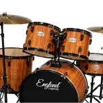 BATERIA ACUSTICA SET DE 5 PIEZAS COLOR MADERA NATURAL Y HERRAJES COLOR NEGRO, INCLUYE SILLA  Y PLATILLOS - Miniatura 1