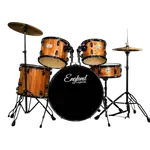 BATERIA ACUSTICA SET DE 5 PIEZAS COLOR MADERA NATURAL Y HERRAJES COLOR NEGRO, INCLUYE SILLA  Y PLATILLOS - Miniatura 2