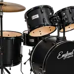 BATERIA ACUSTICA SET DE 5 PIEZAS COLOR NEGRO EN RELIEVE Y HERRAJES COLOR NEGRO, INCLUYE SILLA  Y PLATILLOS - Miniatura 1