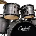 BATERIA ACUSTICA SET DE 5 PIEZAS COLOR MADERA GRIS Y HERRAJES COLOR NEGRO, INCLUYE SILLA  Y PLATILLOS - Miniatura 1