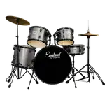 BATERIA ACUSTICA SET DE 5 PIEZAS COLOR MADERA GRIS Y HERRAJES COLOR NEGRO, INCLUYE SILLA  Y PLATILLOS - Miniatura 2