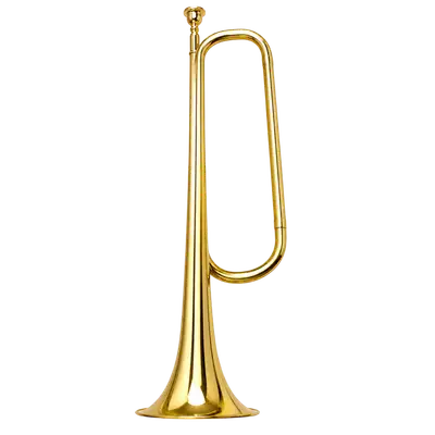 CORNETA PARA BANDA DE GUERRA, ACABADO LAQUEADO DORADO