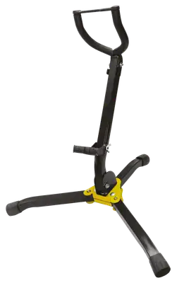 SOPORTE PARA SAXOFON ALTO PLEGABLE, COLOR NEGRO Y AMARILLO
