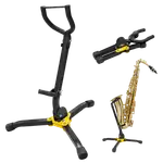 SOPORTE PARA SAXOFON ALTO PLEGABLE, COLOR NEGRO Y AMARILLO - Miniatura 2