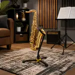 SOPORTE PARA SAXOFON ALTO PLEGABLE, COLOR NEGRO Y AMARILLO - Miniatura 3