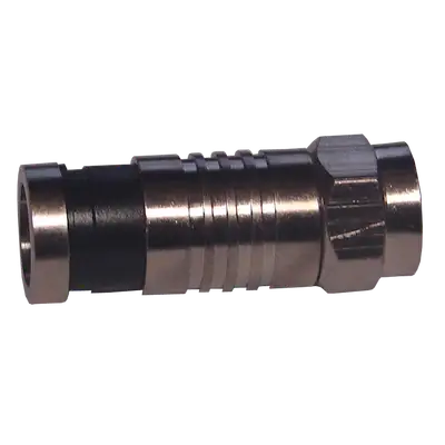 CONECTOR COAXIAL, RG6 NEGRO DE COMPRESION