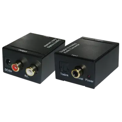 CONVERTIDOR DE AUDIO OPTICO DIGITAL A ANALOGICO 2 JACK RCA, USB CABLE