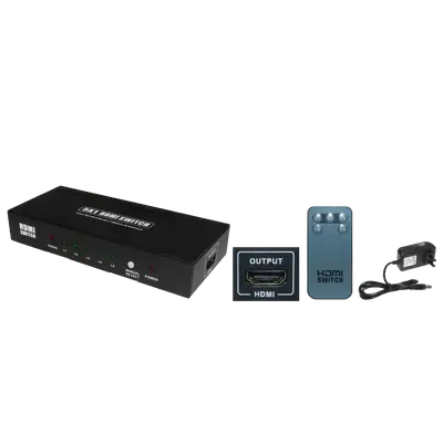 HDMI SWITCH, 5 ENTRADAS HDMI A 1 SALIDA HDMI, 3D, 1080P CON CONTROL REMOTO