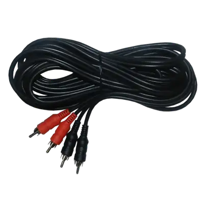 CABLE DE AUDIO, 2 PLUG RCA A 2 PLUG RCA, NEGRO, 3MTS