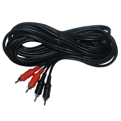 CABLE DE AUDIO, 2 PLUG RCA A 2 PLUG RCA, NEGRO, 5MTS