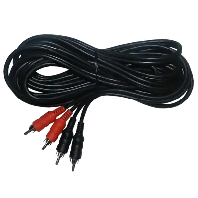 CABLE DE AUDIO, 2 PLUG RCA A 2 PLUG RCA, NEGRO, 7MTS