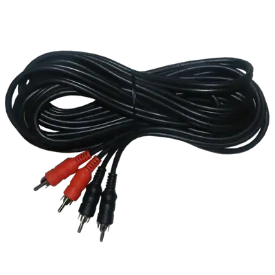 CABLE DE AUDIO, 2 PLUG RCA A 2 PLUG RCA, NEGRO, 12MTS