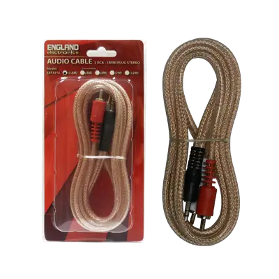 CABLE DE AUDIO NEGRO, 2 PLUG RCA A PLUG 3.5MM, CCS/CCA, 1.8MTS