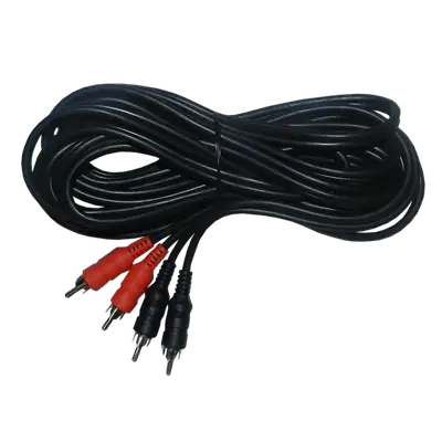 CABLE DE AUDIO, 2 PLUG RCA A 2 PLUG RCA, NEGRO, 2MTS