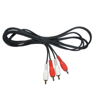 CABLE DE AUDIO, 2 PLUG RCA A 2 PLUG RCA FINO, NEGRO, 2MTS