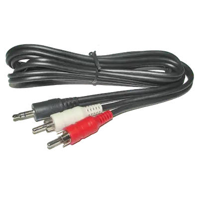 CABLE DE AUDIO, PLUG 3.5MM ESTEREO A 2 PLUG RCA, CCA, 12MTS
