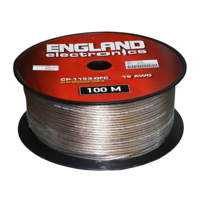 CABLE TRANSPARENTE PARA PARLANTE, CALIBRE 16, 100 MTS, 100% COBRE, OFC