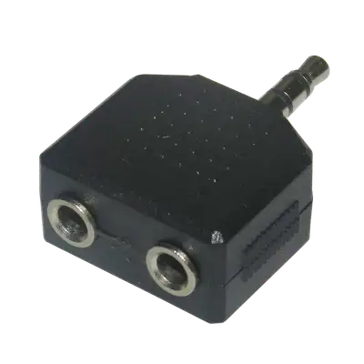ADAPTADOR 2 JACK 3.5MM MONO A PLUG 3.5MM ESTEREO, PLASTICO