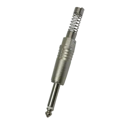 PLUG 6.3MM PLATEADO, MONO CON RESORTE, METALICO