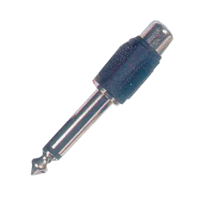 ADAPTADOR JACK RCA A PLUG 6.3MM MONO, METALICO