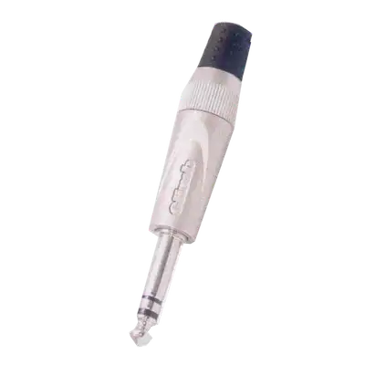 PLUG 6.3MM PLATEADO, ESTEREO SIN RESORTE, METALICO