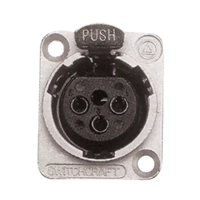 JACK XLR, 3 PINES METALICO, PARA CHASIS