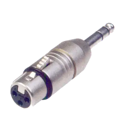 ADAPTADOR JACK XLR A PLUG 6.3MM ESTEREO, METALICO