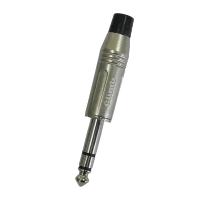 PLUG 6.3MM PLATEADO, ESTEREO SIN RESORTE, METALICO