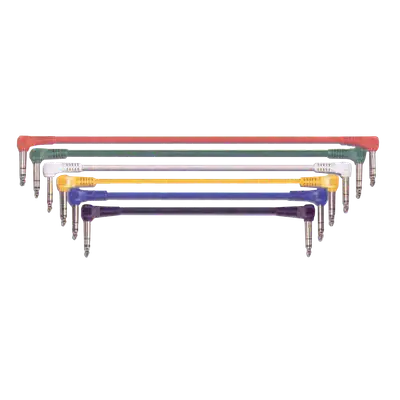 SET PARA PACHEO, 6.3MM ESTEREO A 6.3MM ESTEREO, 6 COLORES, 30 CM