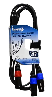 CABLE DE AUDIO, PLUG XLR A 2 JACK XLR 2MT