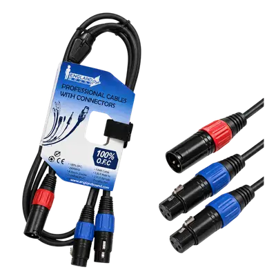 CABLE DE AUDIO, PLUG XLR A 2 JACK XLR 1MT